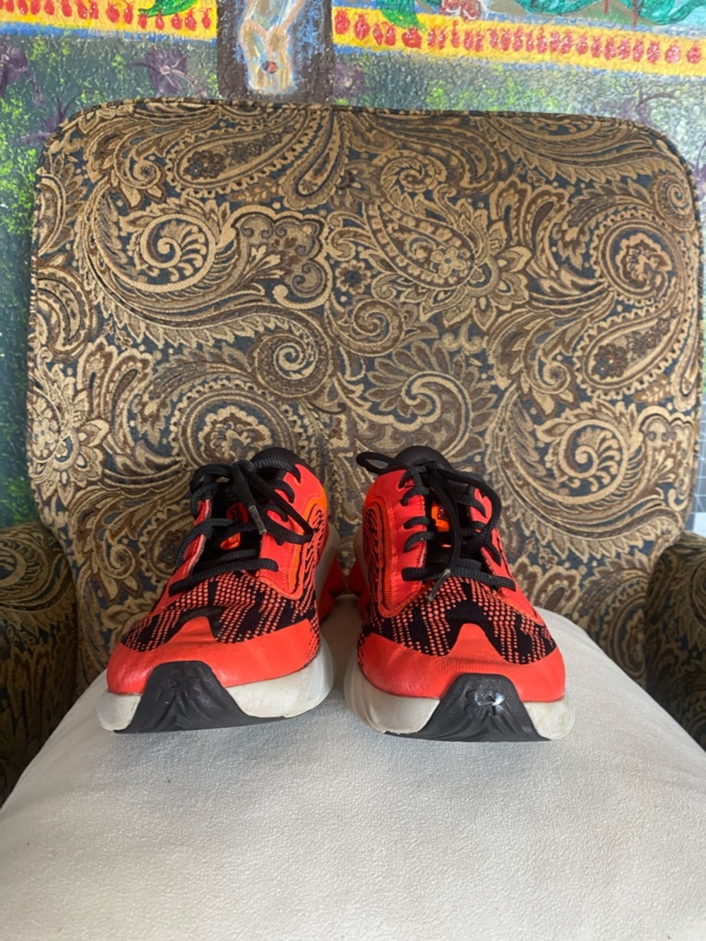Under Armour Kids' Neon Orange & Black Running Shoes - Picture 2 of 4